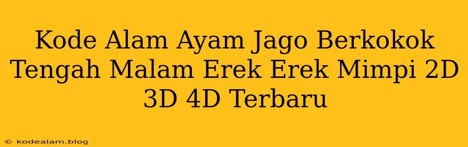 Kode Alam Ayam Jago Berkokok Tengah Malam Erek Erek Mimpi 2D 3D 4D Terbaru