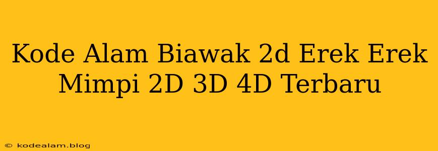 Kode Alam Biawak 2d Erek Erek Mimpi 2D 3D 4D Terbaru
