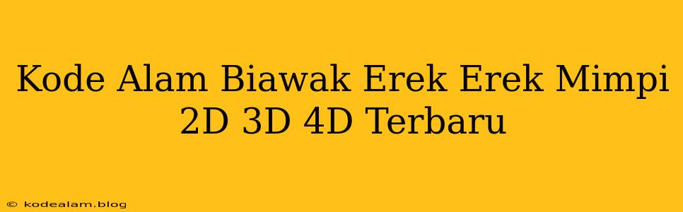 Kode Alam Biawak Erek Erek Mimpi 2D 3D 4D Terbaru