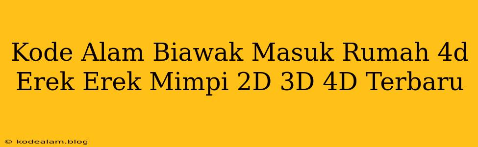 Kode Alam Biawak Masuk Rumah 4d Erek Erek Mimpi 2D 3D 4D Terbaru