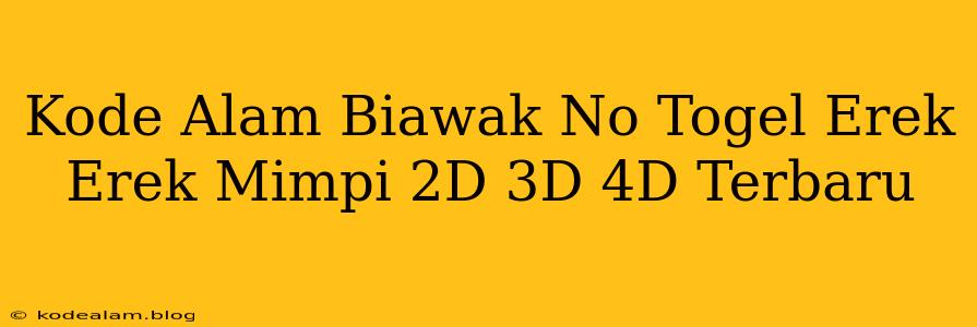 Kode Alam Biawak No Togel Erek Erek Mimpi 2D 3D 4D Terbaru