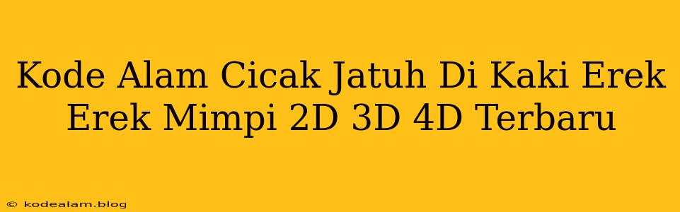 Kode Alam Cicak Jatuh Di Kaki Erek Erek Mimpi 2D 3D 4D Terbaru