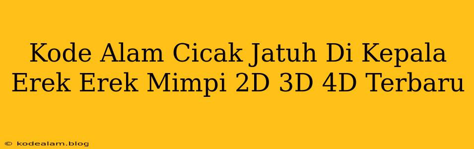 Kode Alam Cicak Jatuh Di Kepala Erek Erek Mimpi 2D 3D 4D Terbaru