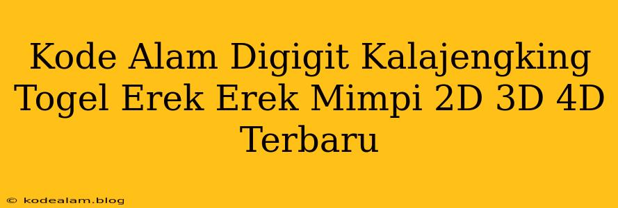 Kode Alam Digigit Kalajengking Togel Erek Erek Mimpi 2D 3D 4D Terbaru