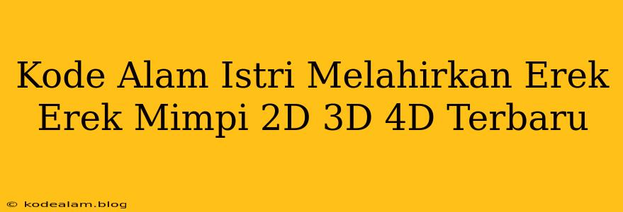 Kode Alam Istri Melahirkan Erek Erek Mimpi 2D 3D 4D Terbaru