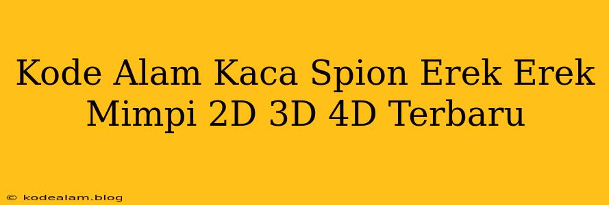 Kode Alam Kaca Spion Erek Erek Mimpi 2D 3D 4D Terbaru