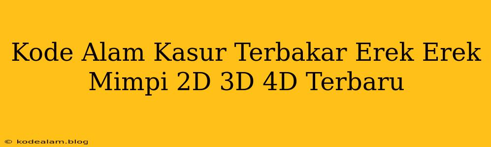Kode Alam Kasur Terbakar Erek Erek Mimpi 2D 3D 4D Terbaru
