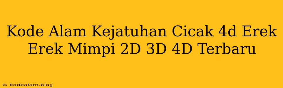 Kode Alam Kejatuhan Cicak 4d Erek Erek Mimpi 2D 3D 4D Terbaru