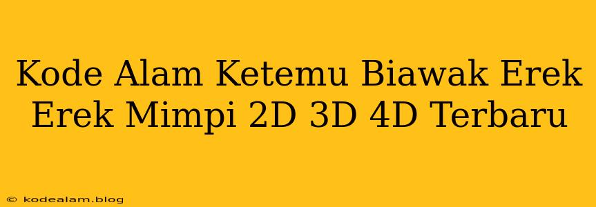 Kode Alam Ketemu Biawak Erek Erek Mimpi 2D 3D 4D Terbaru