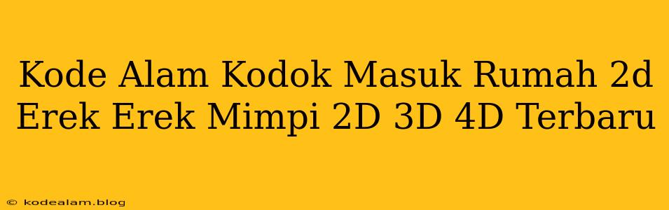 Kode Alam Kodok Masuk Rumah 2d Erek Erek Mimpi 2D 3D 4D Terbaru