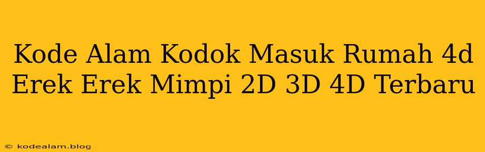 Kode Alam Kodok Masuk Rumah 4d Erek Erek Mimpi 2D 3D 4D Terbaru