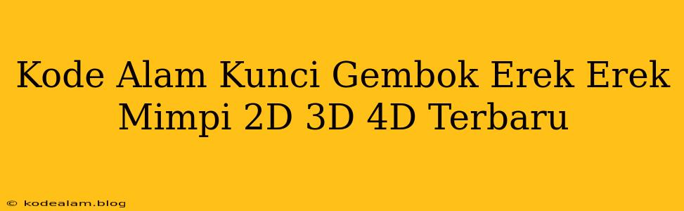 Kode Alam Kunci Gembok Erek Erek Mimpi 2D 3D 4D Terbaru