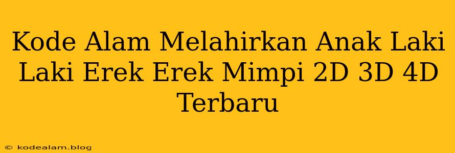Kode Alam Melahirkan Anak Laki Laki Erek Erek Mimpi 2D 3D 4D Terbaru