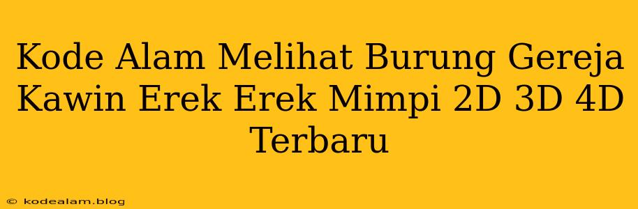 Kode Alam Melihat Burung Gereja Kawin Erek Erek Mimpi 2D 3D 4D Terbaru