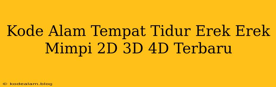 Kode Alam Tempat Tidur Erek Erek Mimpi 2D 3D 4D Terbaru
