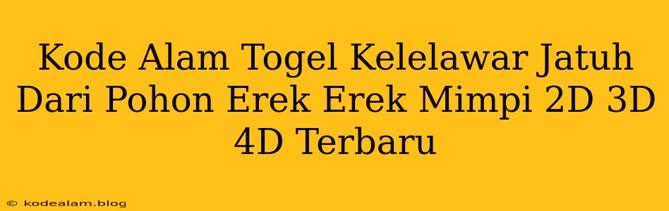 Kode Alam Togel Kelelawar Jatuh Dari Pohon Erek Erek Mimpi 2D 3D 4D Terbaru