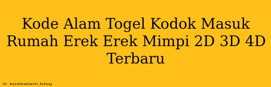 Kode Alam Togel Kodok Masuk Rumah Erek Erek Mimpi 2D 3D 4D Terbaru