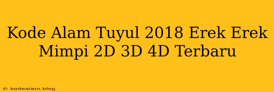 Kode Alam Tuyul 2018 Erek Erek Mimpi 2D 3D 4D Terbaru