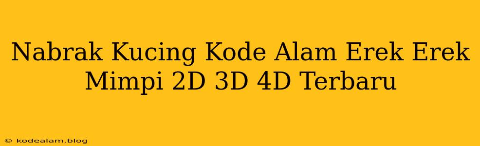 Nabrak Kucing Kode Alam Erek Erek Mimpi 2D 3D 4D Terbaru