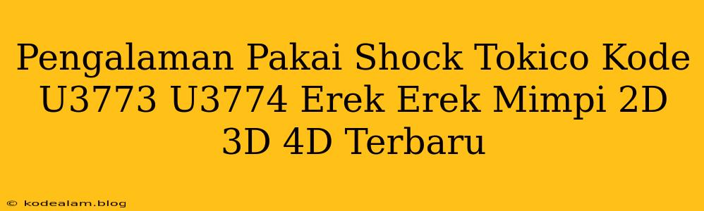 Pengalaman Pakai Shock Tokico Kode U3773 U3774 Erek Erek Mimpi 2D 3D 4D Terbaru